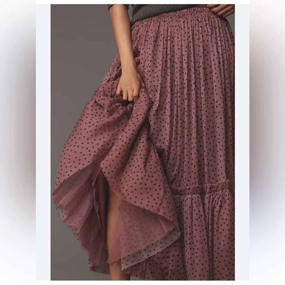 Anthropologie Maeve Tiered Tulle Maxi Skirt - Picture 2 of 6